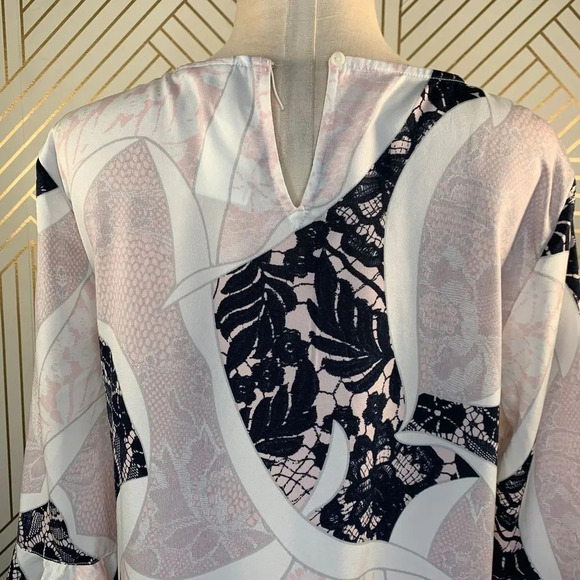 Bar III Ruffle-Sleeve Shift Dress in Pink Combo - Picture 9 of 12